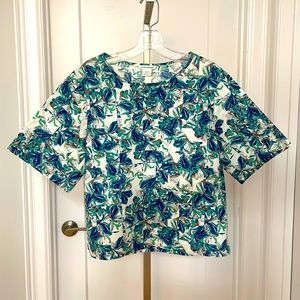 Club Monaco Printed Cotton Blouse Sz XS